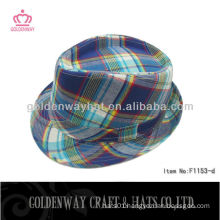 Wholesale Checked formal party hat fedora hats unisex polyester cotton